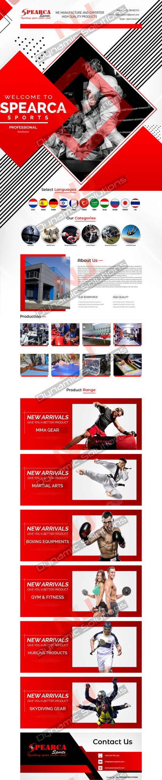 Spearca Sports Alibaba Minisite Design